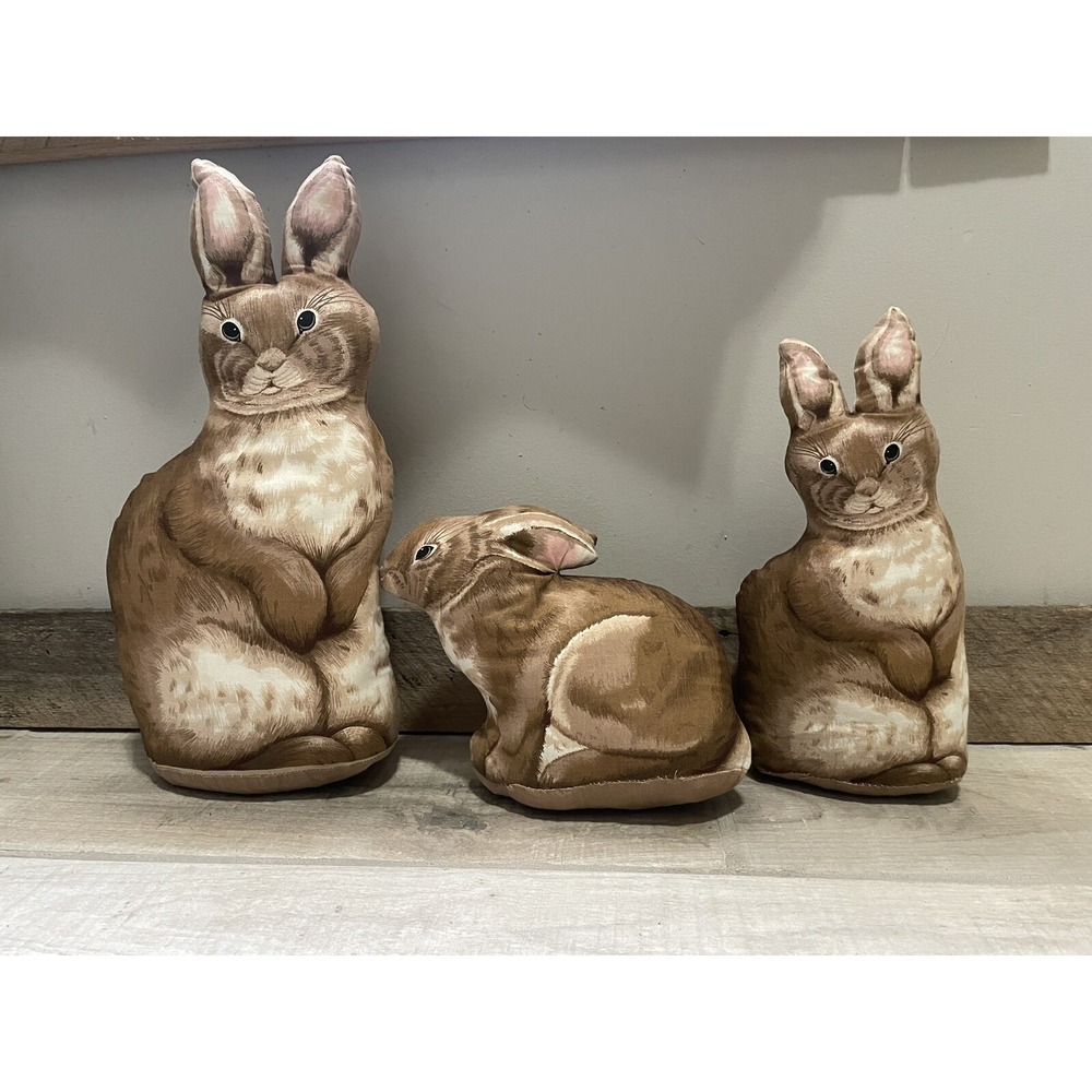 Vintage Brown‎ Rabbit Decorative Pillow Stuffed Animal 15" Cranston Cut And Sew